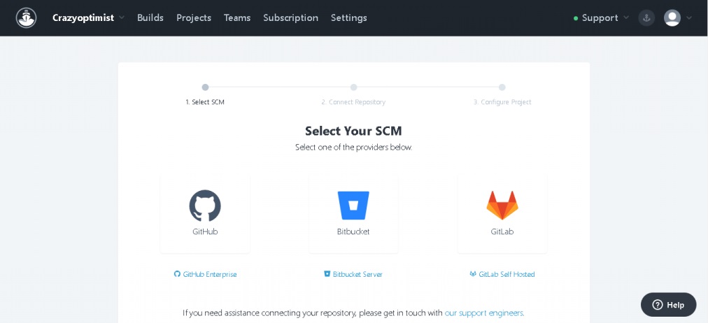 Connect the Project Repository to Codeship